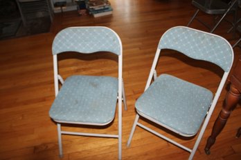 2 Metal Cushioned Folding Chairs