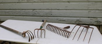 Vintage Hoes Rakes Hay Forks