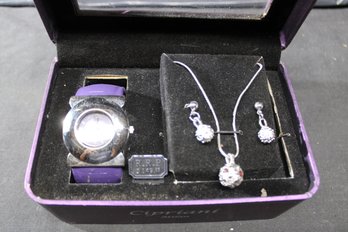 CIPRIANI MILAN WATCH NECKLACE & EARRINGS SET