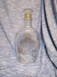 Vintage Glass Log Cabin Syrup Bottle