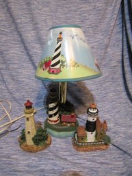 Lighthouse Night Light Lamp And Figures