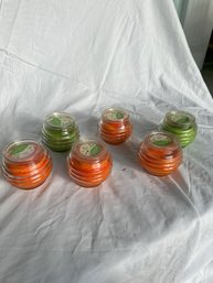 6 Citronella Rimmed Glasses Candles