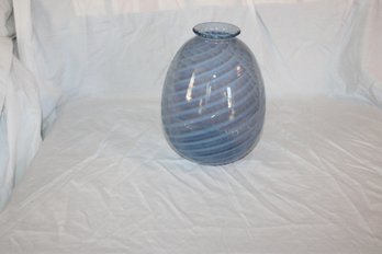 Blue Swirl Glass Vase