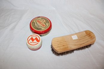 Shoe Shine Brush & Tins