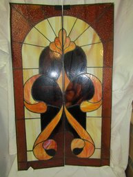 2 PANELS STAINED GLASS DOORS WINDOWS