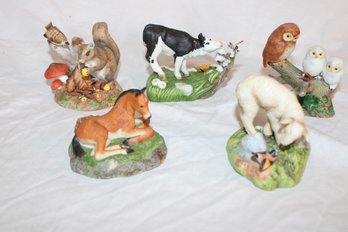 Vintage Franklin Porcelain Peter Barrett Animal Figurines