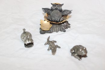 Assortment Of Pewter Animal Figurines