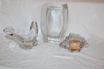 Glass Vase & Candle Holders