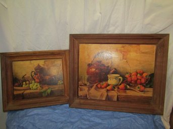 2 FRAMED FRUIT PRINTS