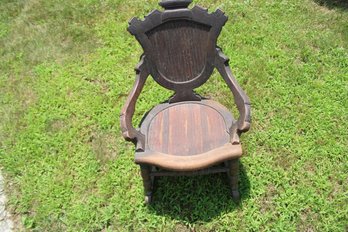 ANTIQUE CHILDS WOOD ROCKING CHAIR