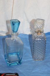 2 VINTAGE GLASS DECANTERS