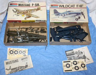 2 MONOGRAM MODEL AIRPLANE KITS - INCOMPLETE