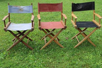 3 Wood Directors Chairs