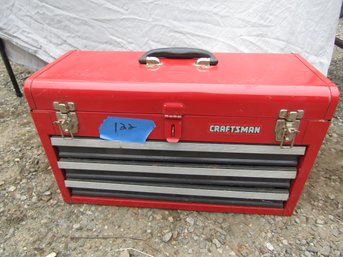 CRAFTSMAN 3 DRAWER TOOL BOX CHEST FILL WITH SOCKETS, WRENCHES & MORE