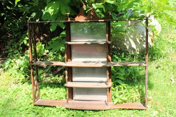 Vintage Wall Shelf With Mirror