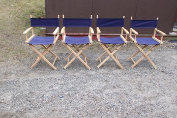 4 PORTABLE FOLDING DIRECTORS CHAIRS 37' TALL