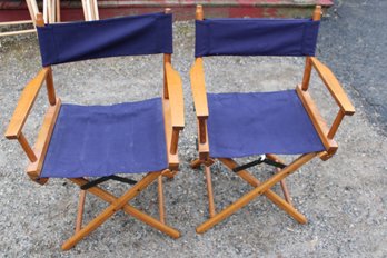 2 FOLDING PORTABLE DIRECTORS CHAIRS
