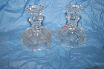 FOSTORIA GLASS CANDLESTICK HOLDERS