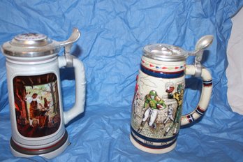 2 AVON STEINS WITH BOXES