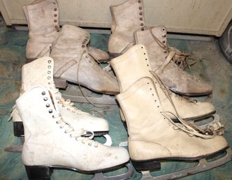 4 Pairs Vintage Womens Ice Skates