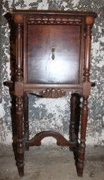 Vintage Copper Lined Humidor Cigar Table  Stand