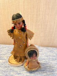 2 VINTAGE NATIVE AMERICAN DOLLS