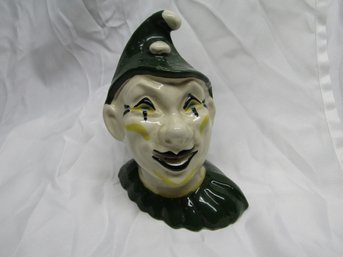 Vintage Ceramic Clown Jester Planter