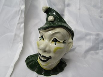 Vintage Ceramic Clown Jester Planter