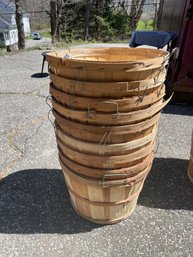 9 WOODEN APPLE BUSHEL BASKET 12' DEEP