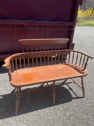 VINTAGE WOOD BENCH 49'L X 35' H X 18' W