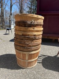 9 WOODEN APPLE BUSHEL BASKET 12' DEEP