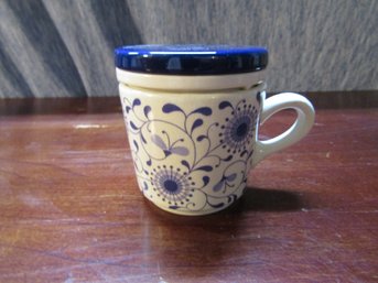 Waechtersbach W. Germany  Floral Mugs Cups Warmer Lid & Strainer Vintage
