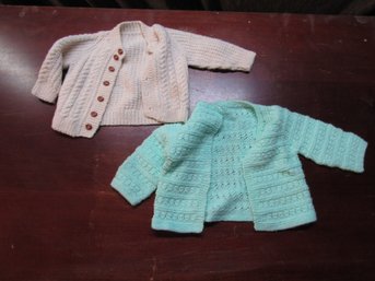 2 CROCHETED BABY SWEATERS