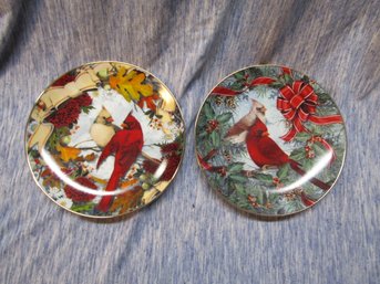 2 FRANKLIN MINT CARDINAL PLATES