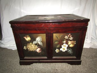 LIGHT WEIGHT WOOD ROSE PAINTED CHEST