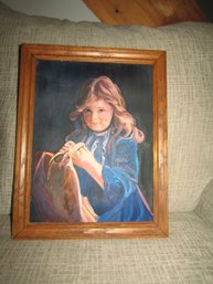 SIGNED OIL PAINTING  OF YOUNG GIRL