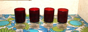 Vintage Red Glass Cordials