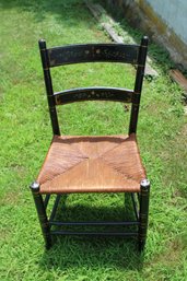 Vintage Painted Rush Seat Chair