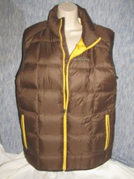 Eddie Bauer Brown & Yellow Quilted Vest Size M