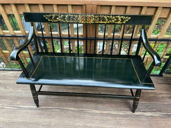 Vtg Black Hitchcock Bench