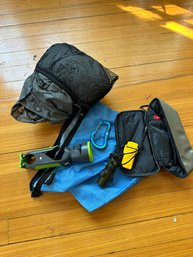 Camp Gear - Rain Suit, Flashligt, Bag, Lighter