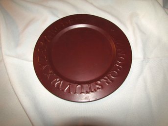 Tin Burnt Red 'ABC' Plate