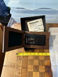 Panasonic Microcassette Recorder In Walnut Case -