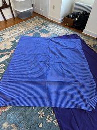 Blue & White Striped Tablecloth 72'x64'