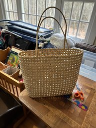 HANDWOVEN BEACH TOTE 14'H