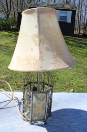 Small Table Lamp - Metal Pressed Flowers