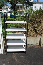 METAL & WOOD SHELF RACK