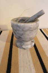 MARBLE MORTAR AND PESTLE