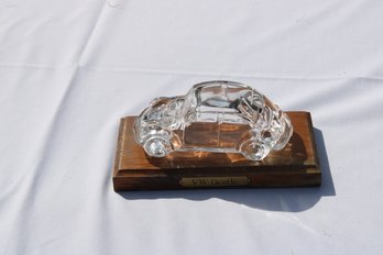 Glass VW Beetle  And Wood Base