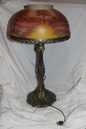 REVERSE PAINTED TABLE LAMP